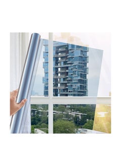 One-Way Reflective Window Film - Silver Mirror Privacy Film, Heat Control, Anti-Glare, Static Cling, Sun Block, 50x100cm Size for Enhanced Privacy and Comfort.