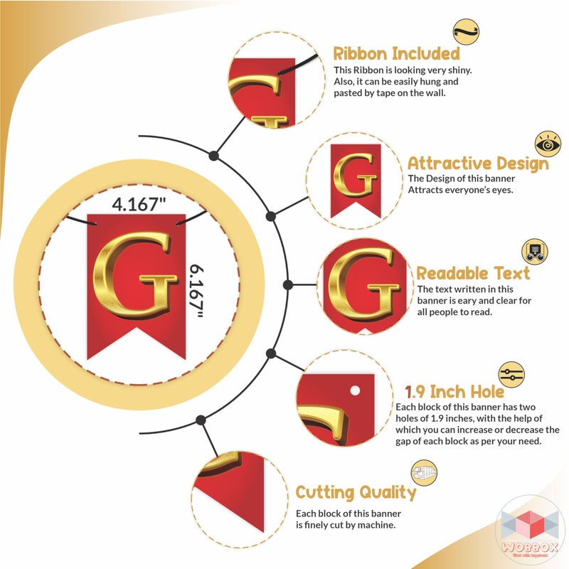 Wobbox Happy Retirement Banner, Multicolor, 15.5 x 21 cm, Retirement Party Decorations - Image 2