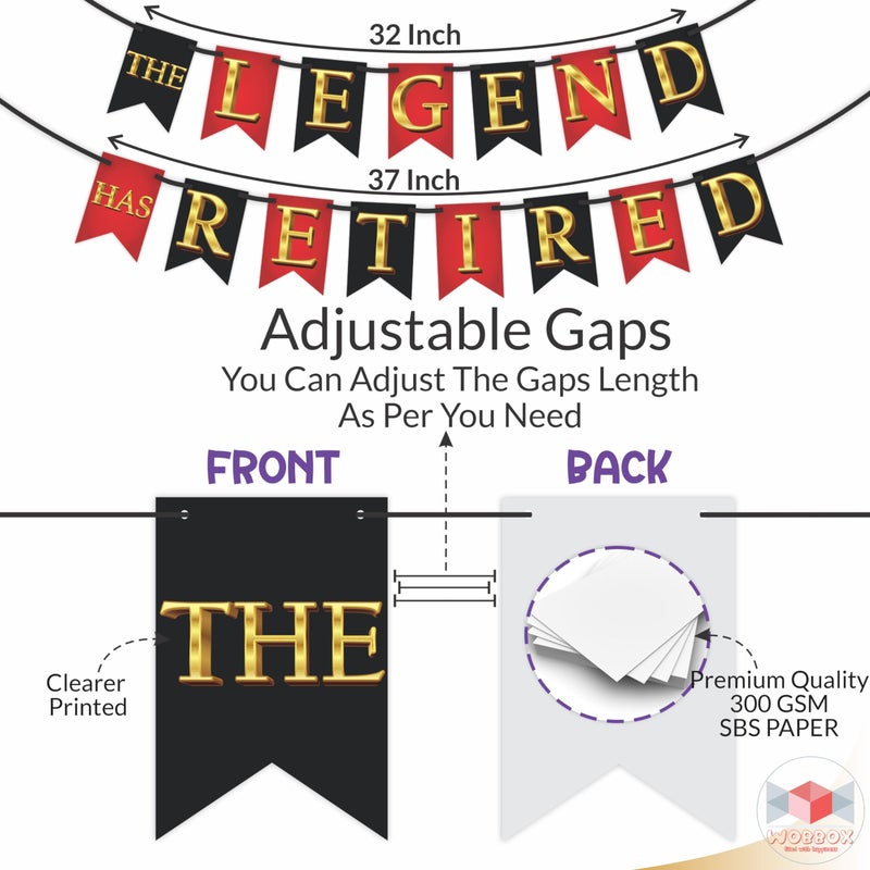 Wobbox Happy Retirement Banner, Multicolor, 15.5 x 21 cm, Retirement Party Decorations - Image 3