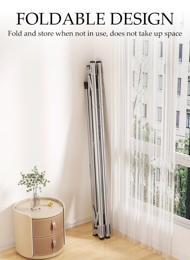 DUNISO 1.6M Clothes Drying Rack ,with Windproof Hooks and Windproof clip, Foldable Drying Rack,Stainless Steel 2 Poles  Laundry Stand for Indoor Outdoor - Image 5