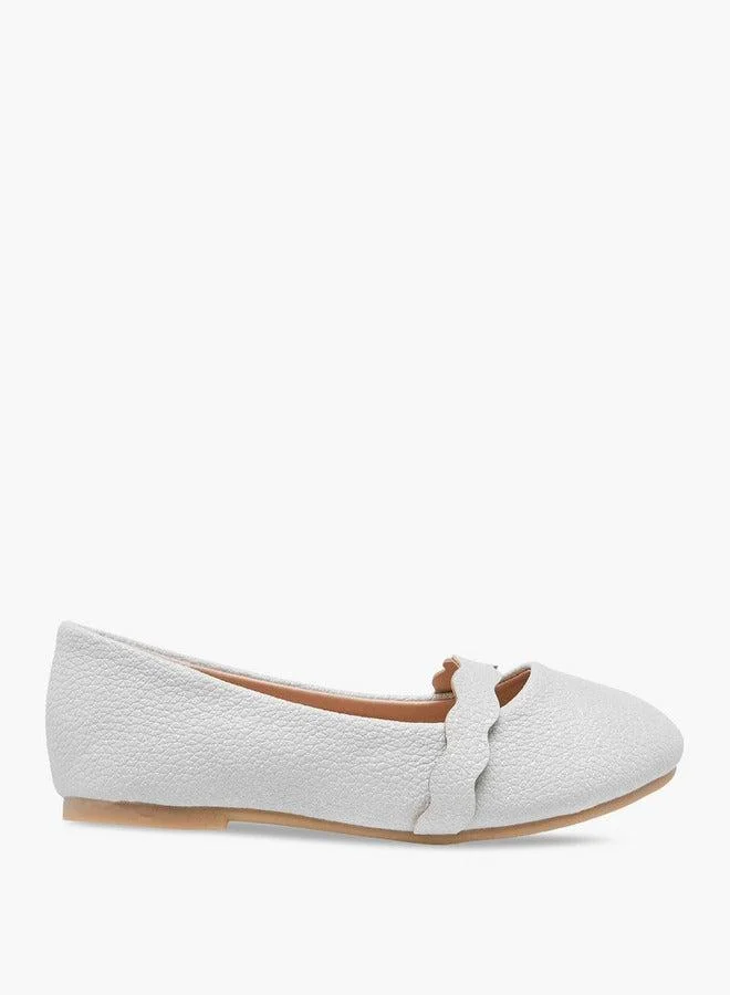 Flora Bella By Shoexpress Girls Textured Slip-On Ballerina Shoes