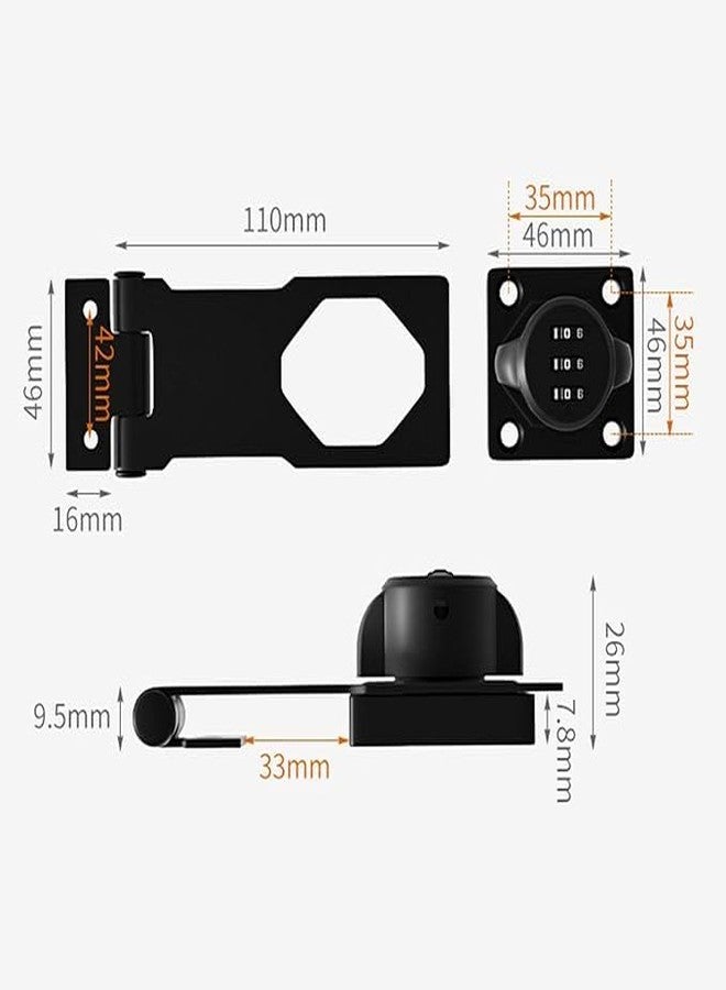 KERFORA KEROFRA Home Cabinet Door Combination Lock, Anti-Theft Password Hasp Lock for Household Use, Zinc Alloy Security Lock for Small Doors, Cabinets, Barn Doors, Outdoor & Garden (Silver) - Image 3