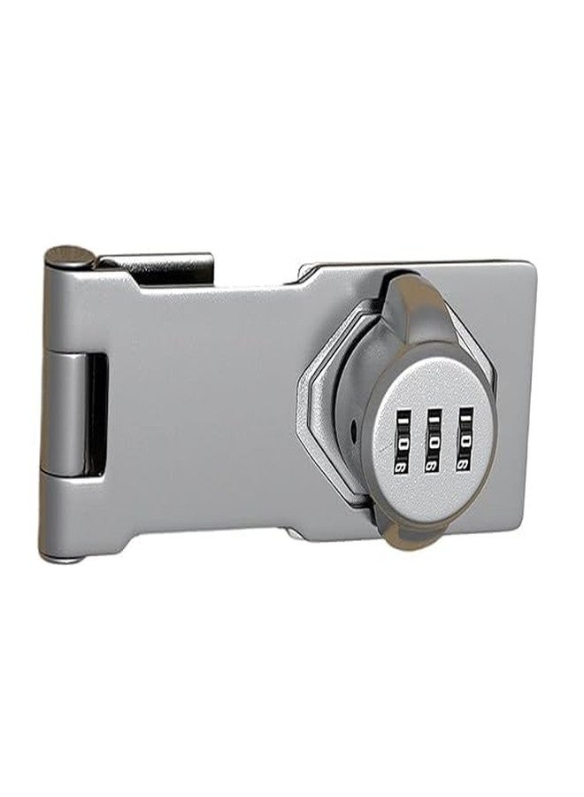 KERFORA KEROFRA Home Cabinet Door Combination Lock, Anti-Theft Password Hasp Lock for Household Use, Zinc Alloy Security Lock for Small Doors, Cabinets, Barn Doors, Outdoor & Garden (Silver) - Image 2