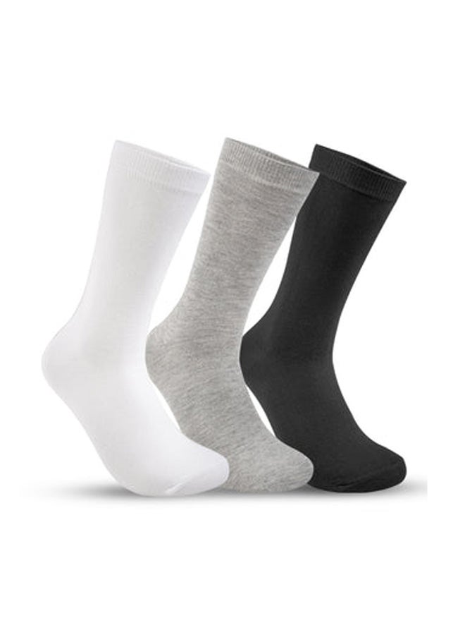 STITCH STITCH Women's Pack of 3 Classic Plain Casual Socks 