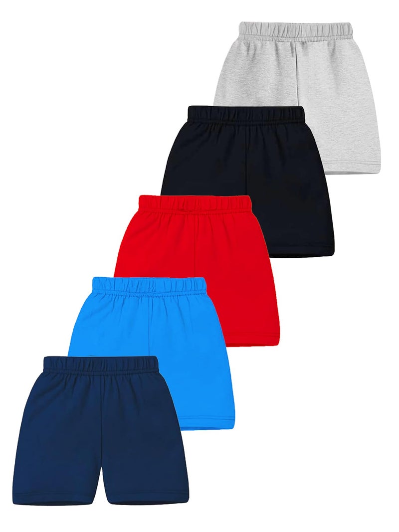 Kuchipoo Boys Regular Fit Cotton Shorts (KUC-SHT-131, Multicolor, 18-24 Months) - Pack of 5 - Image 2