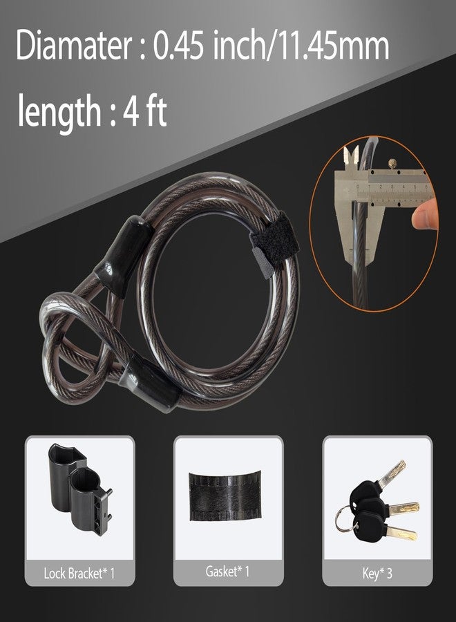 NOEAIKE Bike U Lock Heavy Duty Anti Theft with 4ft Security Steel Cable-3 Keys and Mounting Bracket Included,Bicycle Locks Perfect for Road,Mountain,Scooter and Ebike - Image 4
