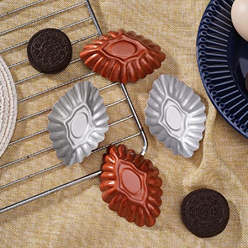 TASKHOUSE Mini Tart Egg Moulds Carbon Steel Cake Muffin Pan Biscuit Lining Baking Mold (Diamond, 6 Piece) - Image 2