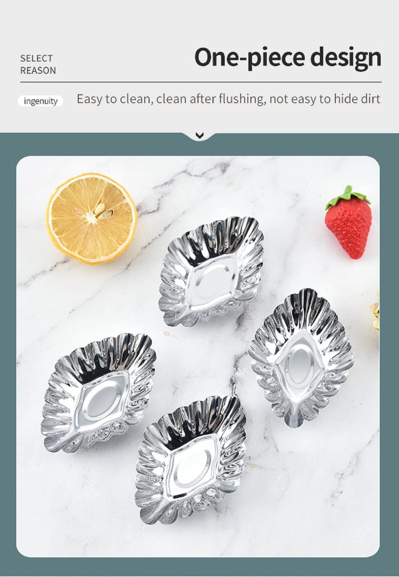TASKHOUSE Mini Tart Egg Moulds Carbon Steel Cake Muffin Pan Biscuit Lining Baking Mold (Diamond, 6 Piece) - Image 4