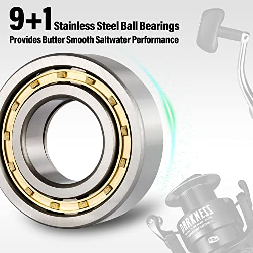 Dr.Fish Darkness Spinning Reel Saltwater Graphite Body Spare Spool 9+1 Stainless Steel BB 35lb Max Drag Carbon Fiber Surf Casting Reel Inshore Fishing Ocean Fishing 9000 - Image 4