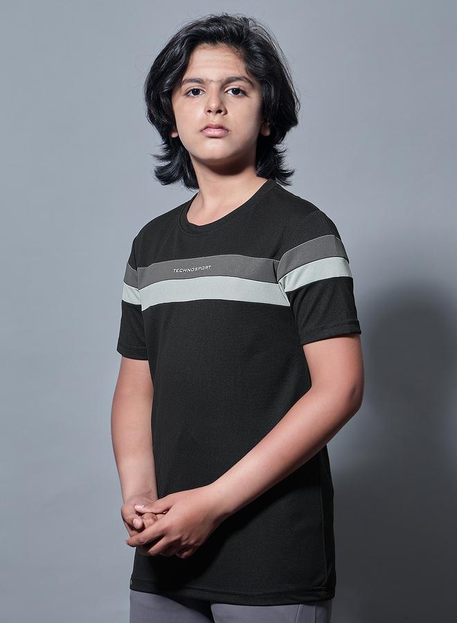 تكنوسبورت تيشيرت تكنوسبورت بألوان متداخلة وأكمام قصيرة بياقة مستديرة - Image 1