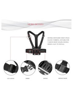KASTWAVE Camera Chest Mount Strap Harness Fit for AKASO DJI Osmo Adjustable Cell Phone with Sports Installation Bracket kit Mobile Bracket Backpack Clip Holder  - Image 2