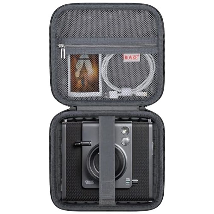 bovke Carrying Case For Fujifilm Instax Wide Evo 2-In-1 Instant Film Camera And Printer, Wide Evo Instant Camera Storage Bag Holder With Mesh Pocket For Film Filters, Cables, Film Packs, Black - Image 4