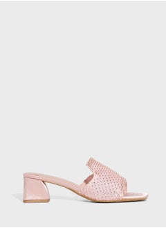 Ella Limited Edition Block Heel Mesh Diamante Mule Sandal  - Image 1