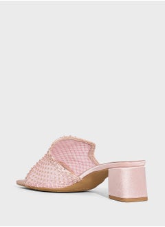 Ella Limited Edition Block Heel Mesh Diamante Mule Sandal  - Image 3