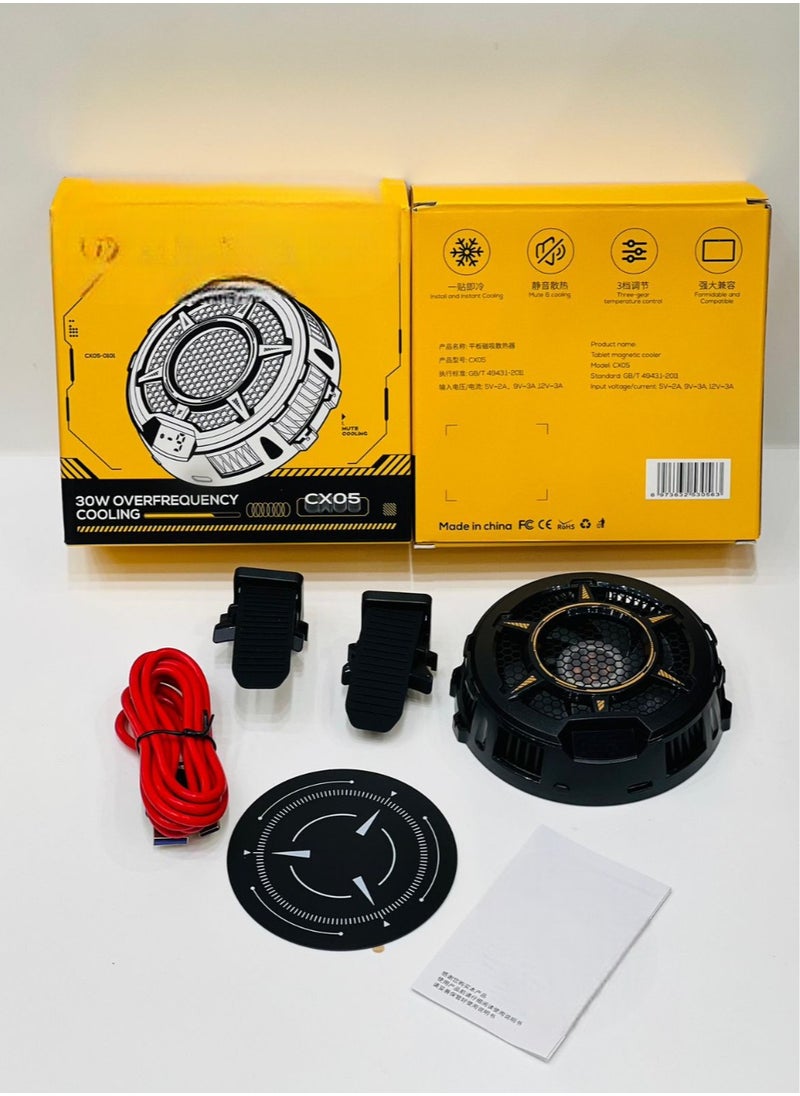 Generic Magnetic Back Clip Cooling Fan for Tablets and Smartphones: High-Efficiency Semiconductor Cooling for Gaming and Quick Heat Dissipation – Compatible with iPad and Android Devices  - Image 1