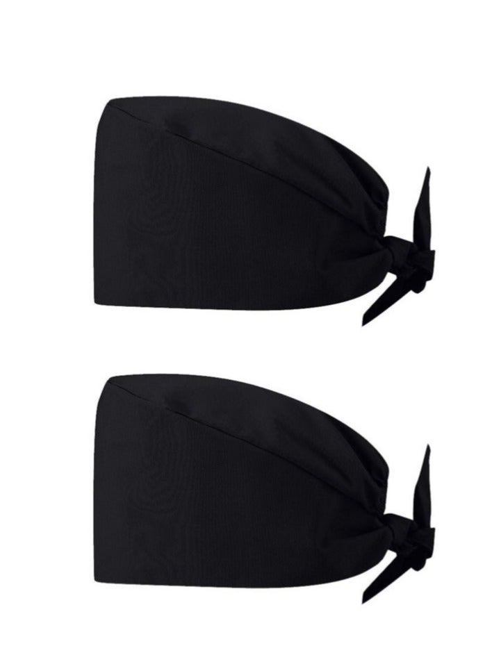 rocooart 2pcs Medical Cotton Surgical Cap Fluffy Cap Black - Image 1