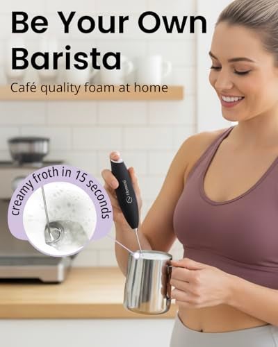 Elementi Drink Mixer Handheld Electric Stirrer and Powerful Protein Powder Mixer Wand EasytoUse Mini Frother Wand for Quick Delicious Cocktails Milk Frother and Coffee Stirrers Black - Image 3