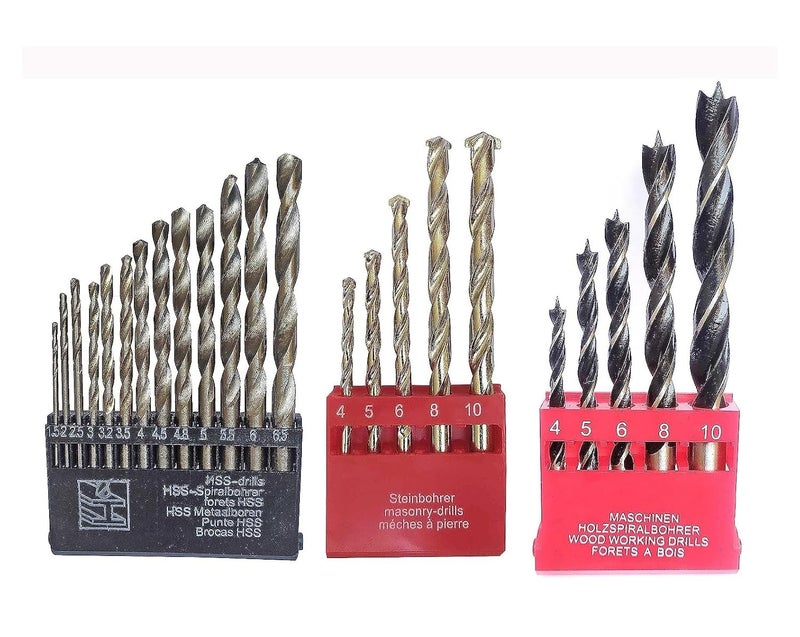 Inditrust 5pc masonry 5pc wood and 13pc HSS drill bit (Pack of 3) set for drilling - Image 1