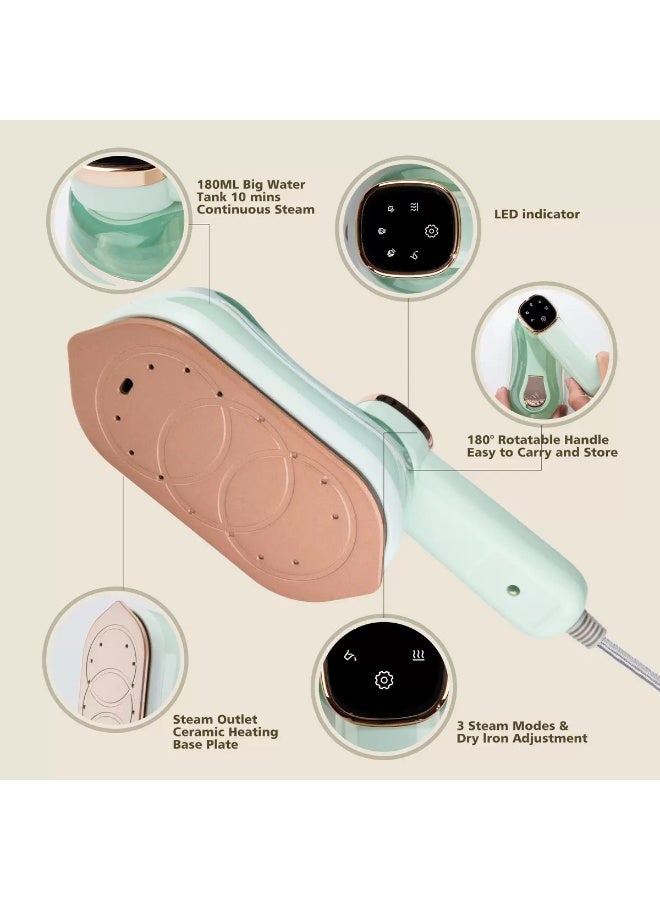 إيزي مكواة بخار محمولة – مكواة بخار للسفر، كواية بخار للسفر، مكوه ملابس بخار، 1200W تسخين سريع، 180 مل خزان المياه، شاشة LED، جاف و رطب 2 في 1 - Image 3