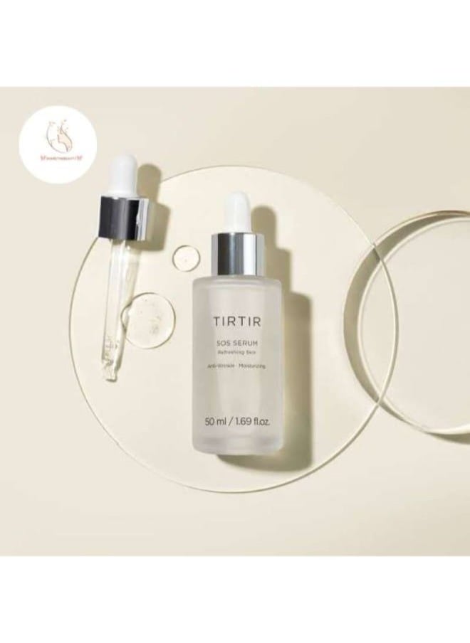 TIRTIR SOS Serum - Radiant Glowing Face Serum - Plumping, Anti-Aging, Moisturizing - Visibly Smooth, Glowing Skin - Fragrance Free Serum for All Skin Types, 50ml/  - Image 2