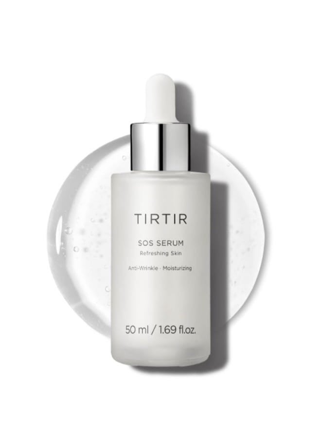 TIRTIR SOS Serum - Radiant Glowing Face Serum - Plumping, Anti-Aging, Moisturizing - Visibly Smooth, Glowing Skin - Fragrance Free Serum for All Skin Types, 50ml/  - Image 1