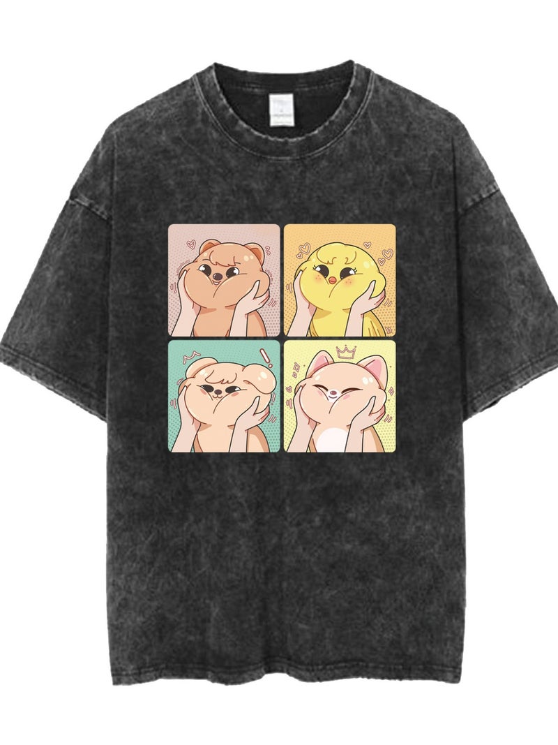 2023 American Fashion Brand New Men'S And Women'S Sale Vintage Washed T-Shirt Printed Heavy Washed Old Short Sleeve T-Shirt - Image 3