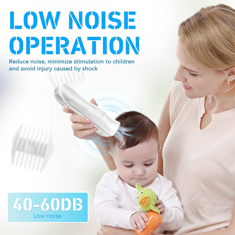 M'AYCREATE MAYCREATE® Baby Hair Trimmer Baby Hair Clipper for Babies & Kids 0-5 Years Old Safe & Low-Noise Trimmer with Built-in Vacuum, Auto Hair Suction, Fully Waterproof, USB Charging and Accessories Kit - Image 5