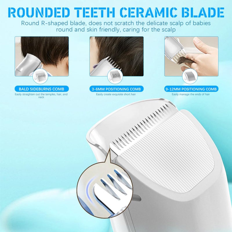 M'AYCREATE MAYCREATE® Baby Hair Trimmer Baby Hair Clipper for Babies & Kids 0-5 Years Old Safe & Low-Noise Trimmer with Built-in Vacuum, Auto Hair Suction, Fully Waterproof, USB Charging and Accessories Kit - Image 4