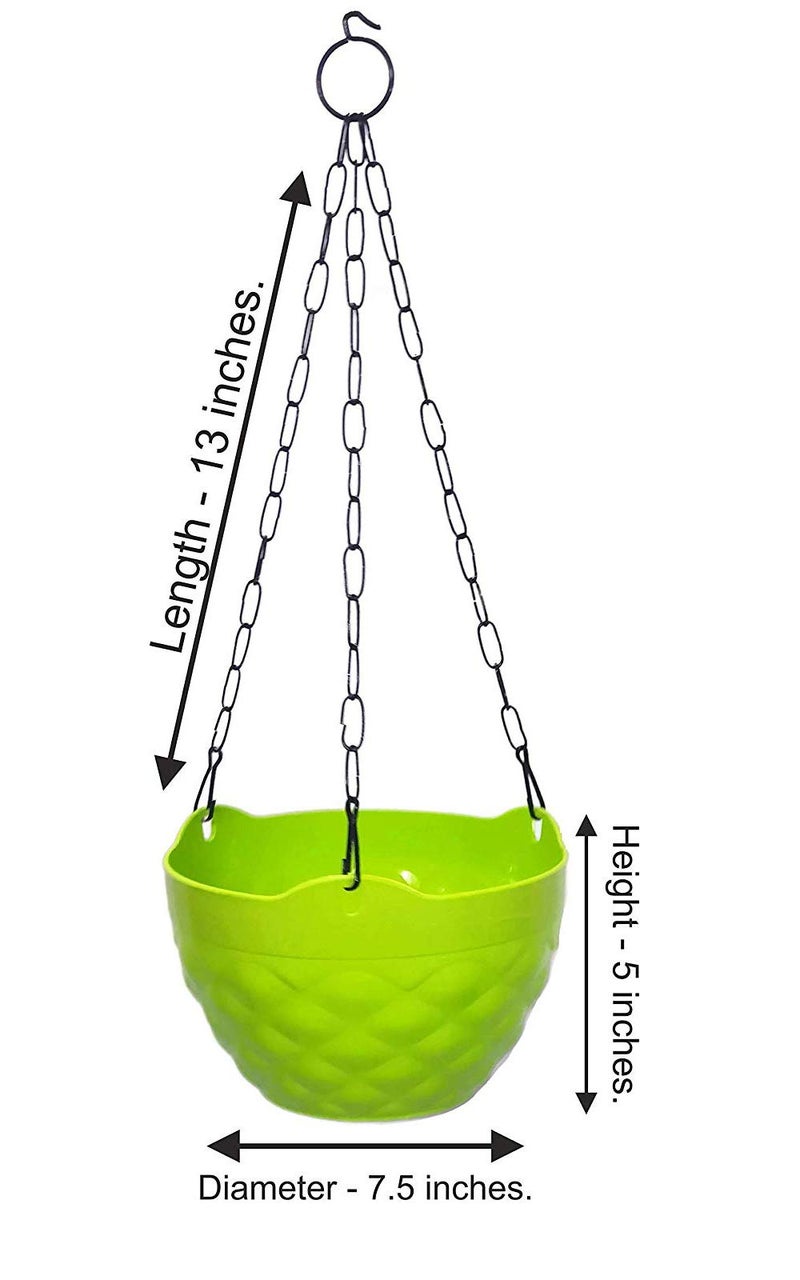 Go Hooked Plastic Hanging Diamond Planter | Hanging Pots for Plants (Set of 3) - Image 3
