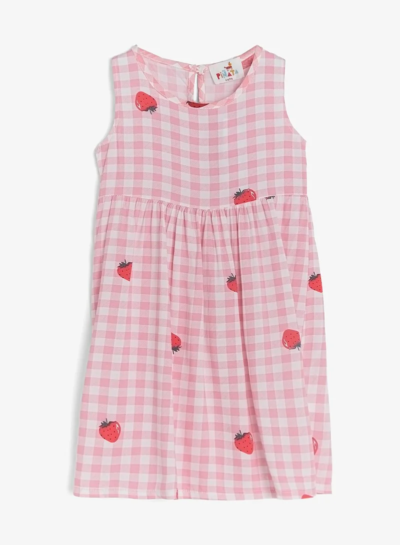 Pinata Strawberry Print Gingham Dress