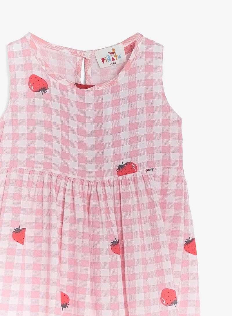 Pinata Strawberry Print Gingham Dress - Image 4