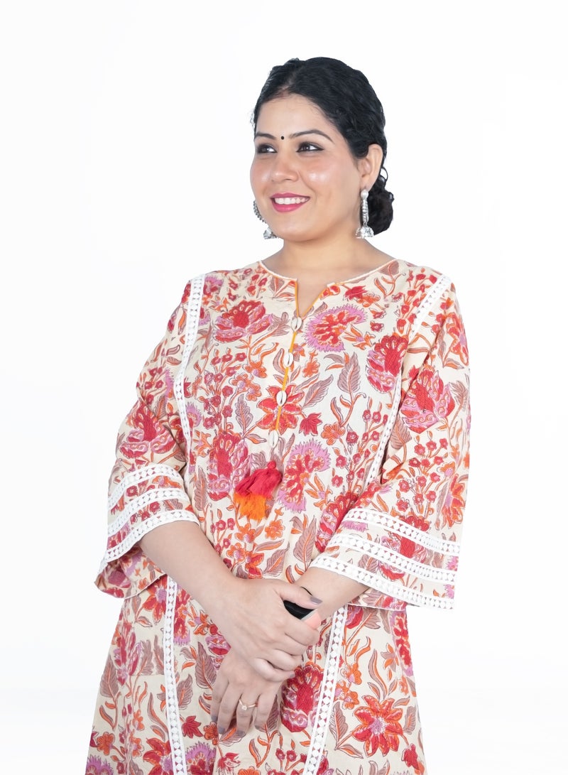 PRIYA’S PANACHE Cotton Hand Block Print Kurta Pant Set for Ladies | Indian Ethnic Dress | Festive & Casual Wear - Image 4