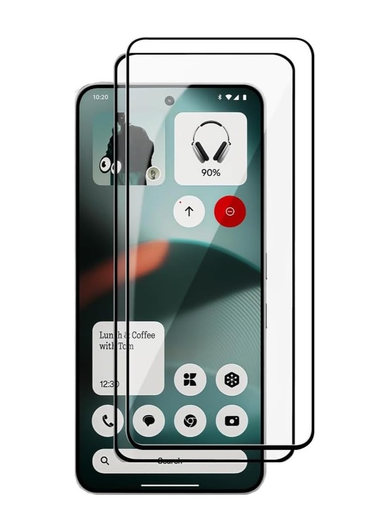 Nothing Phone (3) Screen Protector Full Glue Bubble Free Anti-Scratch Anti-Fingerprint 9H Hardness 3D Curved Edge Tempered Glass Screen Protector for Nothing Phone 3 5D Black Glass (2)