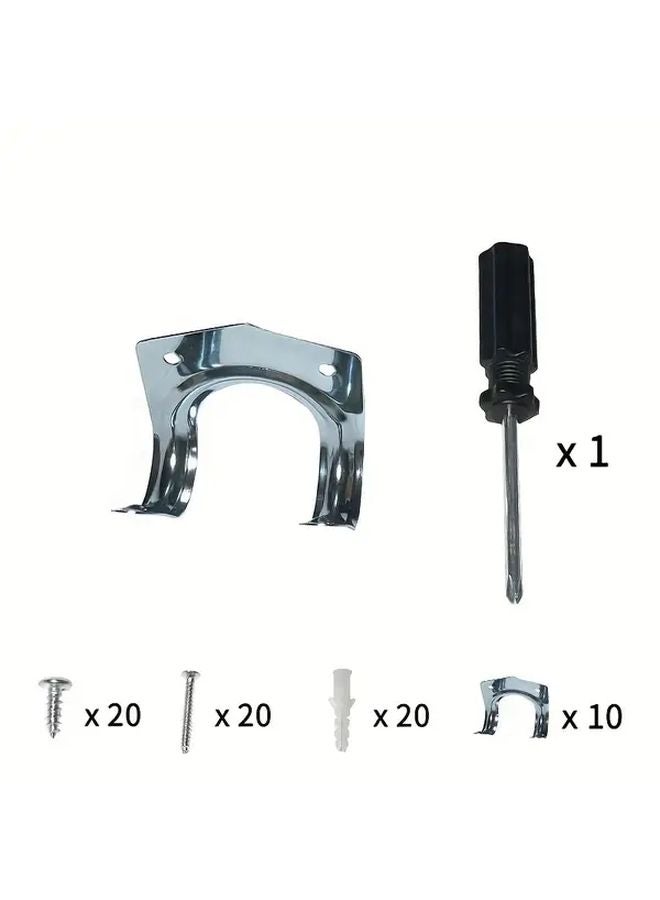 10Pcs Small Metal Wall Mounted Tool Rack Double Hook Garden Storage Organizer - Image 1