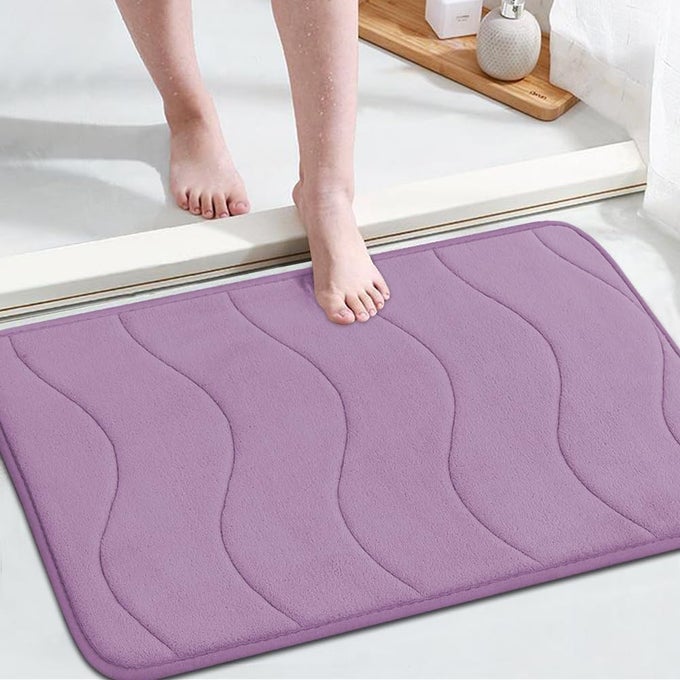 MEMORY FOAM NON SLIP BATH MAT RUGBATHROOM MATS RUGS CARPET20X32LILAC
