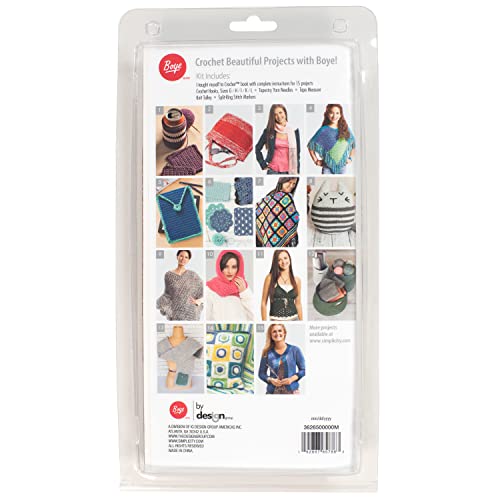 Boye Learn to Crochet Arts and Crafts Kit with 15 Projects and Supplies - Image 2