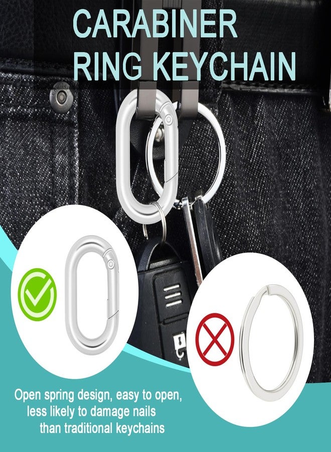 CooBigo مجموعة CooBigo من 10 حلقات مفاتيح بيضاوية الشكل مقاس 1 بوصة، مزودة بمشابك معدنية صغيرة على شكل زنبرك لسلسلة مفاتيح الباراكورد، وحلقات مفاتيح السيارة، وأبازيم أطواق الحيوانات الأليفة، واستبدال حلقات مفاتيح الحقيبة (أسود) - Image 4
