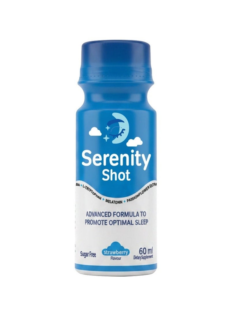 PAXAS Serenity Shot 60ml, Advanced Sleep Support Formula | Strawberry Flavour | Sugar Free - Image 1