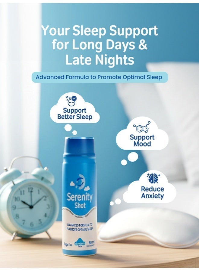 PAXAS Serenity Shot 60ml, Advanced Sleep Support Formula | Strawberry Flavour | Sugar Free - Image 4