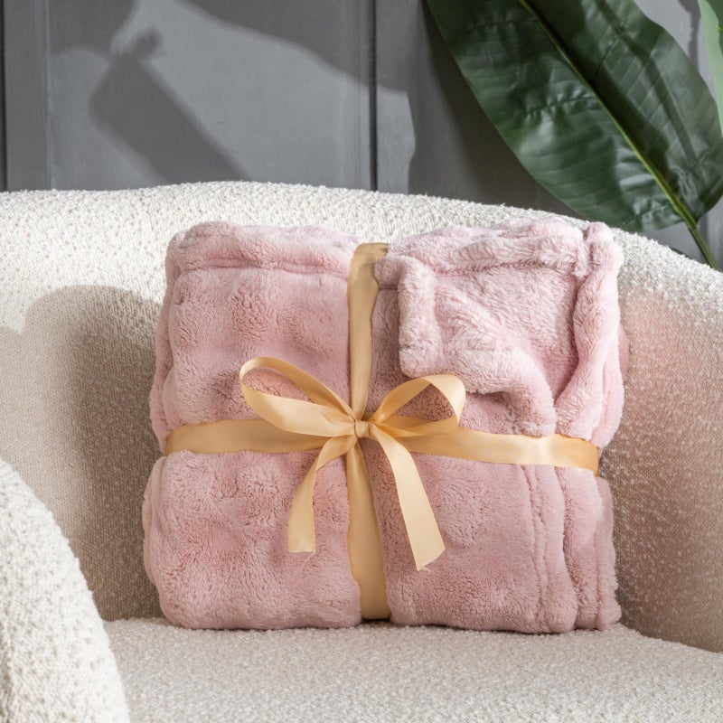 Jungle Star Pink Faux Fur Throw Blanket for Couch, Soft Fluffy Bubble Blanket for Bed Sofa, Thick Warm Plush Fuzzy Rabbit Fur Blanket for Cute Home Decor, 50"X 60" - Image 5