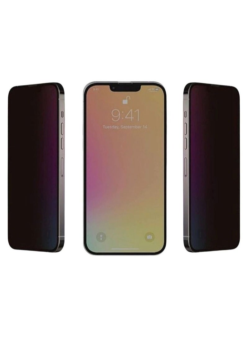 iPhone 13/13 Pro 5D Anti-Spy Privacy Tempered Glass Screen Protector Black - Image 2