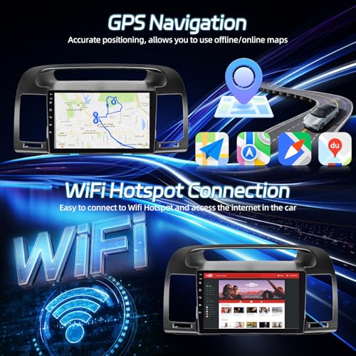 NHOPEEW Android Car Stereo for Toyota Camry 2000 2001 2002 2003 2004 2005 2006, [2+64G] 9 Inch Touchscreen Camry Radio with Wireless Carplay and Andriod Auto - EQ, Mirror Link, WiFi +AHD Backup Camera - Image 5