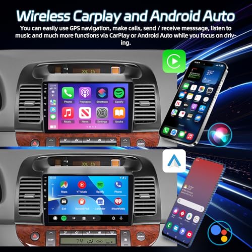 NHOPEEW Android Car Stereo for Toyota Camry 2000 2001 2002 2003 2004 2005 2006, [2+64G] 9 Inch Touchscreen Camry Radio with Wireless Carplay and Andriod Auto - EQ, Mirror Link, WiFi +AHD Backup Camera - Image 4