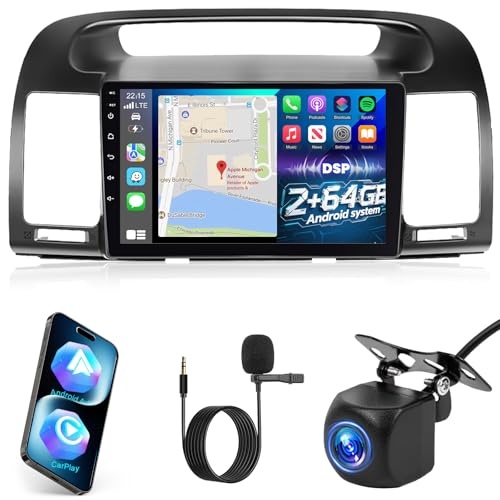 NHOPEEW Android Car Stereo for Toyota Camry 2000 2001 2002 2003 2004 2005 2006, [2+64G] 9 Inch Touchscreen Camry Radio with Wireless Carplay and Andriod Auto - EQ, Mirror Link, WiFi +AHD Backup Camera - Image 1