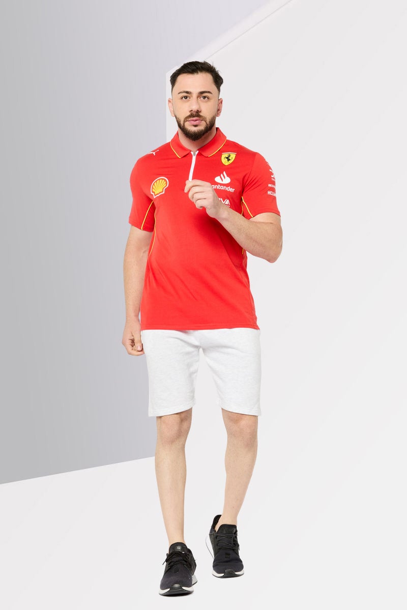 PUMA Puma x Scuderia Ferrari Men Shell  Sportswear Fit Short Sleeves Outdoor Polo Shirt, Red - Image 4