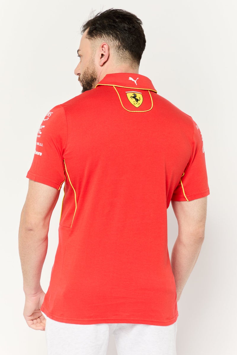 PUMA Puma x Scuderia Ferrari Men Shell  Sportswear Fit Short Sleeves Outdoor Polo Shirt, Red - Image 2