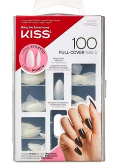 KISS 100PS22 100 FULL-Cover Nails LONG STILETTO LONG POINTU 