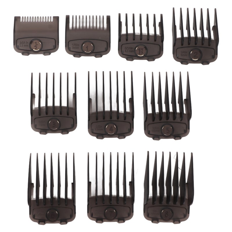 10pcs Hair Clipper Combs Guides Fully Compatible Attachment Professional Lightweight Hair Trimmers Cutting Guides Black - Image 1