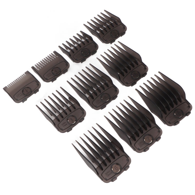 10pcs Hair Clipper Combs Guides Fully Compatible Attachment Professional Lightweight Hair Trimmers Cutting Guides Black - Image 3