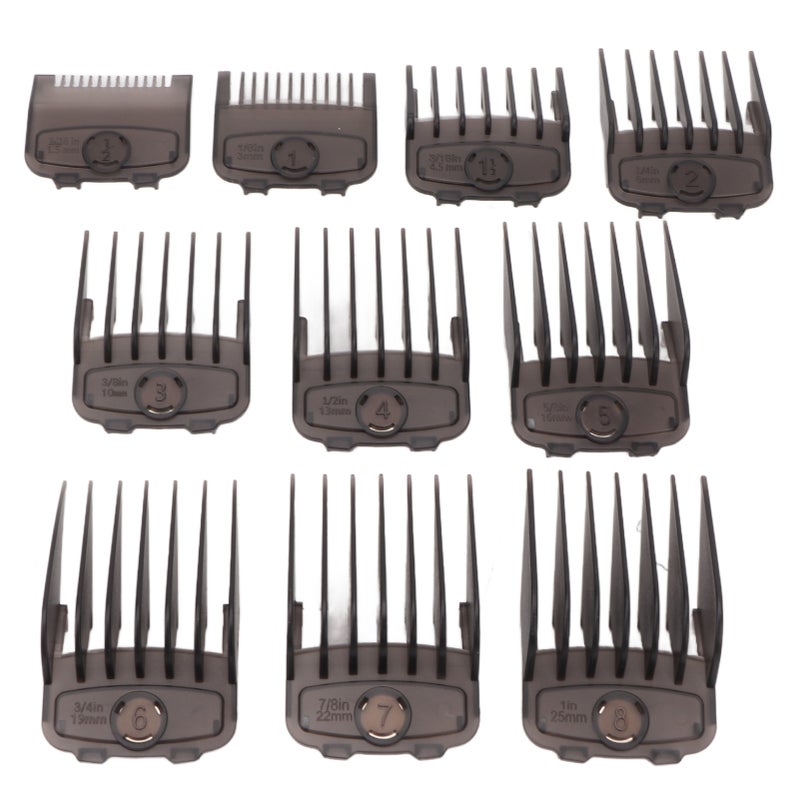 10pcs Hair Clipper Combs Guides Fully Compatible Attachment Professional Lightweight Hair Trimmers Cutting Guides Black - Image 5